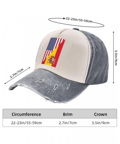 America Spain Friendship Flag Upgrade Your Style with Funny Adjustable Cotton Baseball Caps for Men and Women Gray $17.45 Bas...