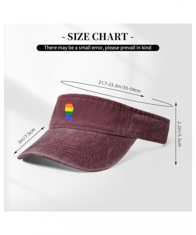 LGBT Flag Map of Dominica Sun Visor Hats for Women Men Adjustable Sports Sun Hats Cotton Golf Cap Red $9.71 Visors