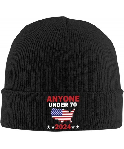 Anyone Under 70 2024 Anti Biden Winter Warm Knit Hat - Soft, Classic,Stretchy Beanie Cap Black Black $11.76 Skullies & Beanies