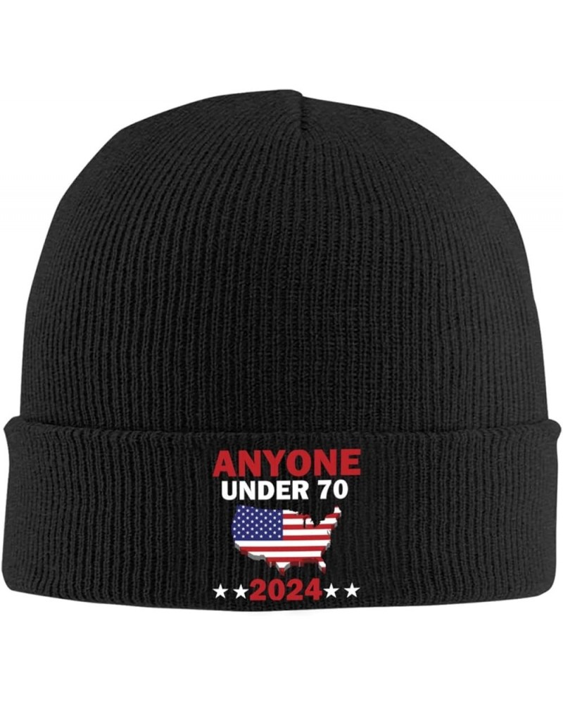 Anyone Under 70 2024 Anti Biden Winter Warm Knit Hat - Soft, Classic,Stretchy Beanie Cap Black Black $11.76 Skullies & Beanies