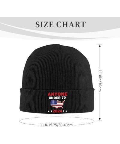 Anyone Under 70 2024 Anti Biden Winter Warm Knit Hat - Soft, Classic,Stretchy Beanie Cap Black Black $11.76 Skullies & Beanies