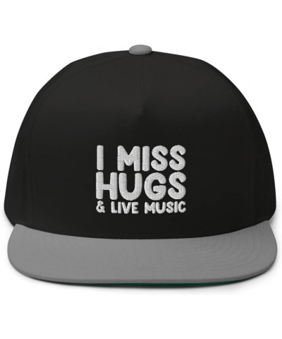 I Miss Hugs and Live Music Funny Musicians Hat Black/ Grey $21.52 Baseball Caps