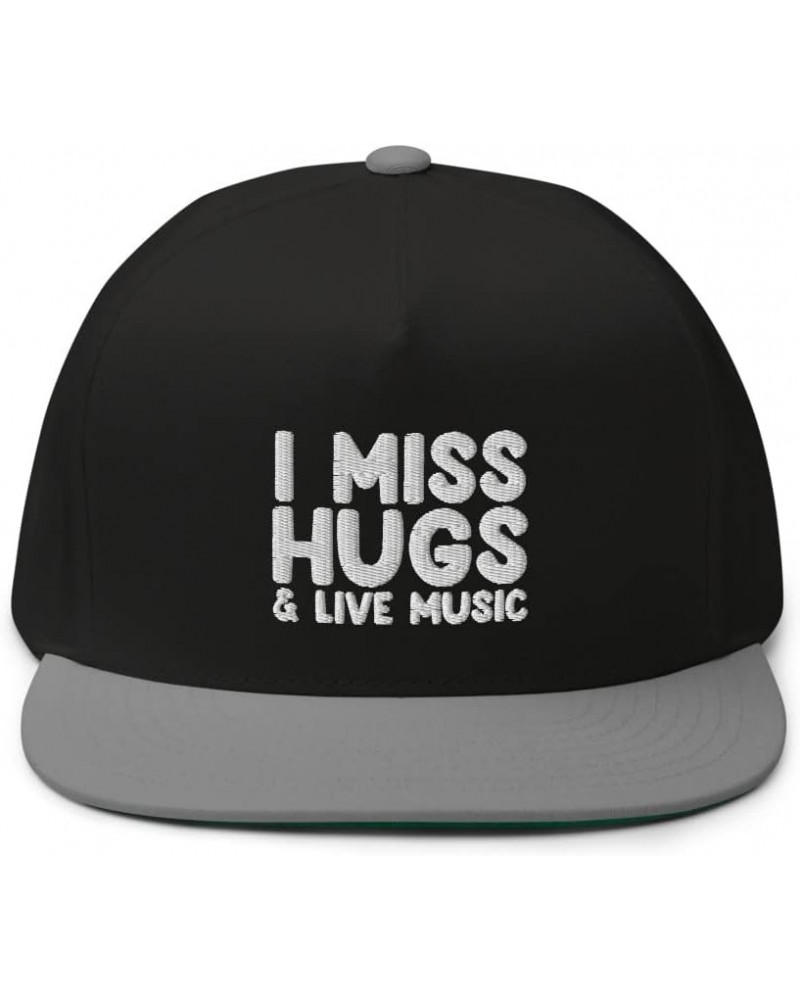 I Miss Hugs and Live Music Funny Musicians Hat Black/ Grey $21.52 Baseball Caps