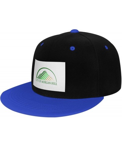 Flag of Morgan Hill, California Snapback Hat for Men Women Baseball Cap Trucker Flat Bill Hats Dad Caps Blue $9.94 Baseball Caps