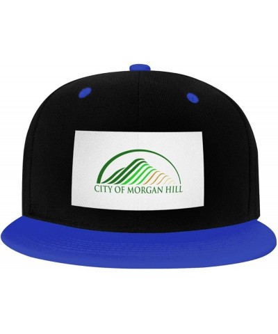 Flag of Morgan Hill, California Snapback Hat for Men Women Baseball Cap Trucker Flat Bill Hats Dad Caps Blue $9.94 Baseball Caps