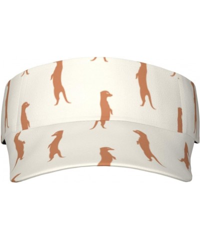 Sun Visor Caps Cute Meerkat Lightweight Hat Seaside Vacations Adjustable Sun Protection Visors for Women Men $11.02 Visors