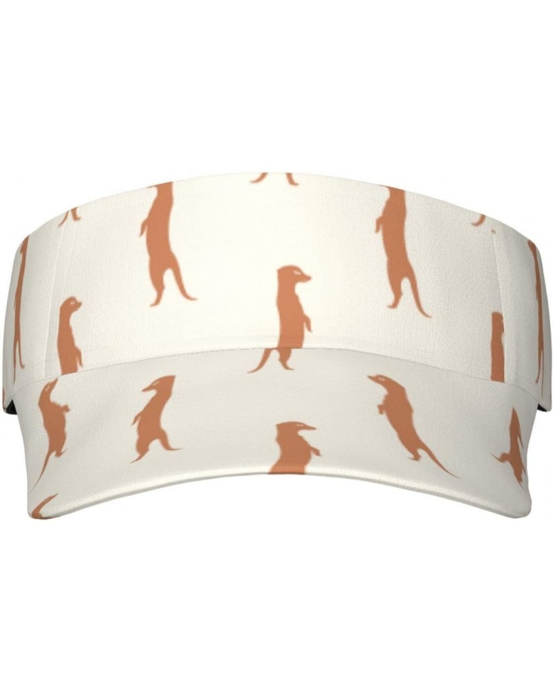 Sun Visor Caps Cute Meerkat Lightweight Hat Seaside Vacations Adjustable Sun Protection Visors for Women Men $11.02 Visors