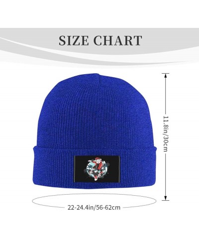 Cat Skating On A Palm Tree Beanie Hat for Men Women Soft Warm Knit Skull Cap Winter Hats Ski Hat Blue $12.30 Skullies & Beanies