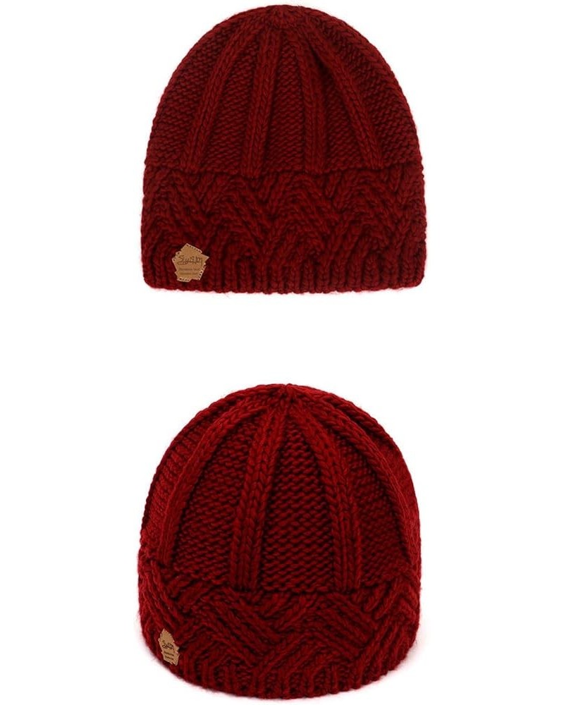 Outdoor Slouchy Hat Hemming Women Wool Knitted Keep Hats Hat Baseball Caps Red $10.05 Rain Hats