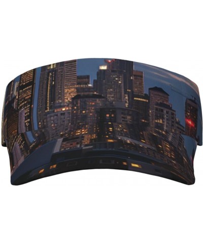 City Seattle Sun Visor Hats Adjustable Sunscreen Visor Cap Empty Top Baseball Cap Outdoor Beach Hat for Women Men Black $13.6...