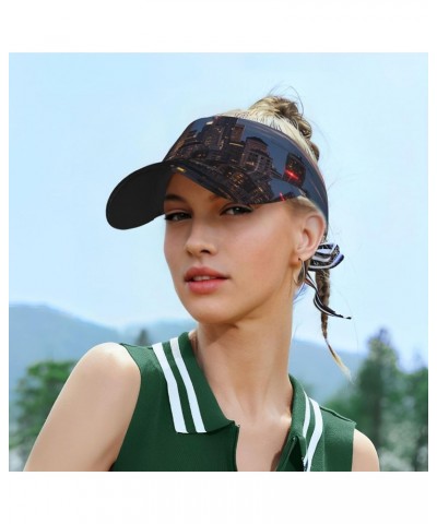 City Seattle Sun Visor Hats Adjustable Sunscreen Visor Cap Empty Top Baseball Cap Outdoor Beach Hat for Women Men Black $13.6...