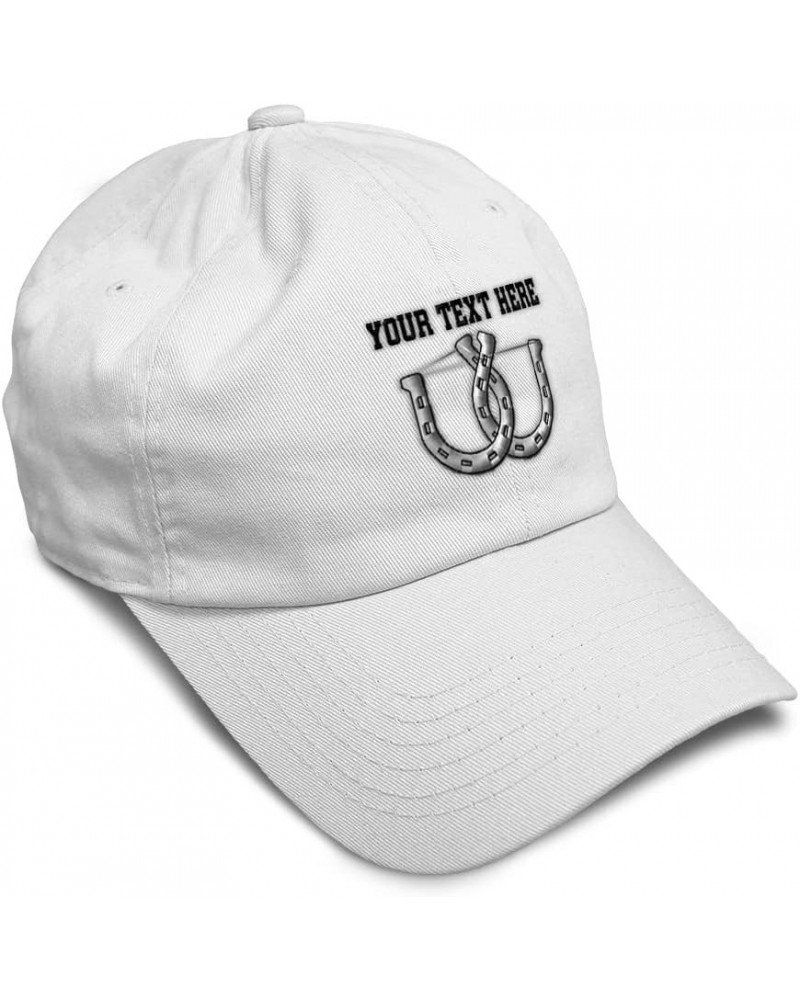 Soft Baseball Cap Sports Lifeline Horseshoes A Embroidery Game Equipment Cotton Dad Hats for Men & Women White Personalized T...