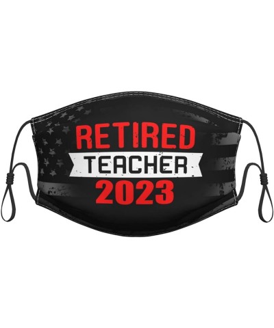 Face Mask Retired Teacher 2023 Dust Mask Breathable Adjustable Reusable Windproof Cover Black $9.55 Balaclavas