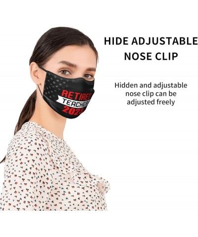 Face Mask Retired Teacher 2023 Dust Mask Breathable Adjustable Reusable Windproof Cover Black $9.55 Balaclavas