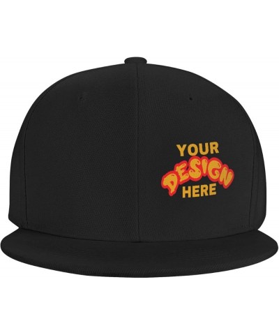 Custom Cap Add Your Custom,Custom Text Hats,Add Your Own Text and Design,Classic Mens Womens Personalized Baseball Cap Black-...