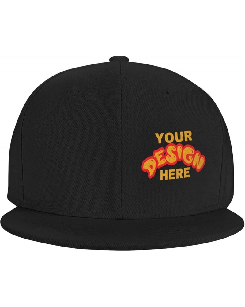 Custom Cap Add Your Custom,Custom Text Hats,Add Your Own Text and Design,Classic Mens Womens Personalized Baseball Cap Black-...