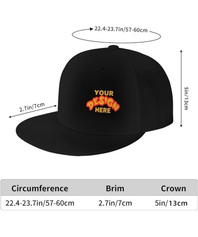 Custom Cap Add Your Custom,Custom Text Hats,Add Your Own Text and Design,Classic Mens Womens Personalized Baseball Cap Black-...