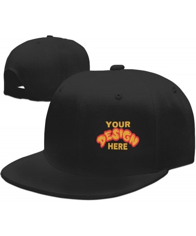 Custom Cap Add Your Custom,Custom Text Hats,Add Your Own Text and Design,Classic Mens Womens Personalized Baseball Cap Black-...