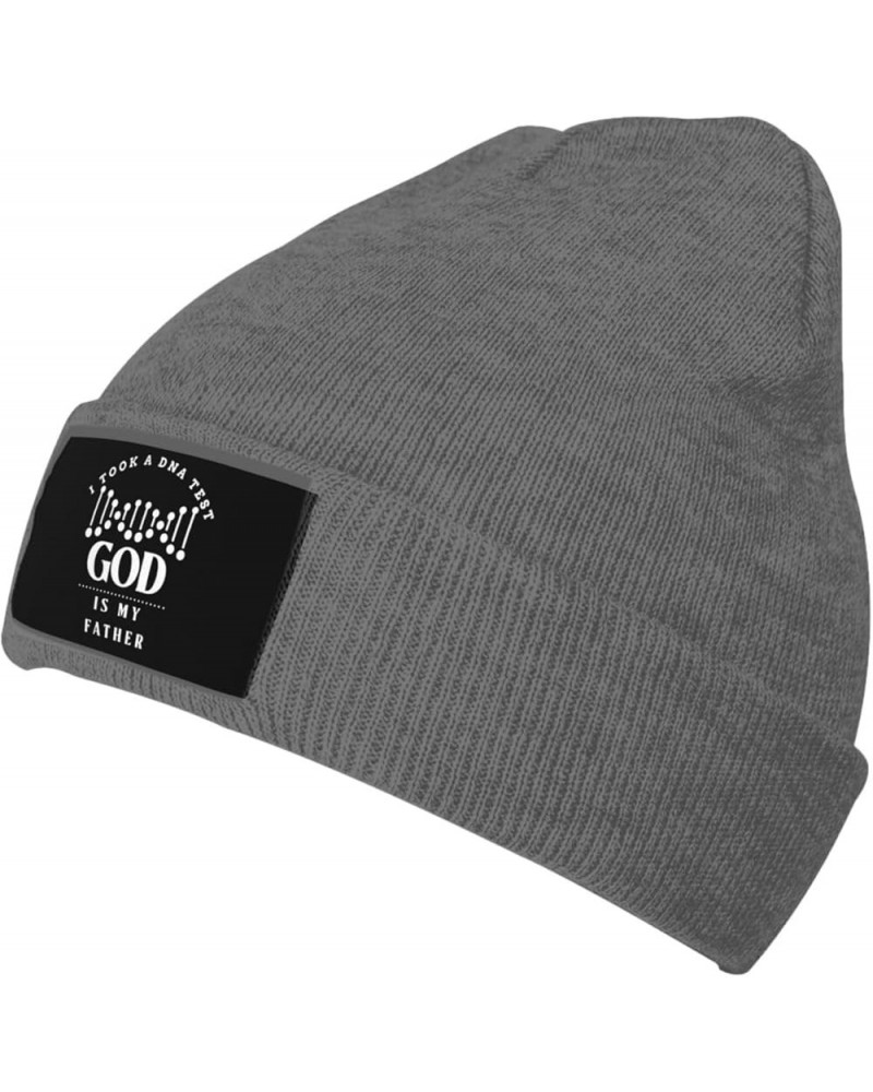 I Took A DNA Test and God is My Father Beanie for Men Women Black Winter Hat Warm Knit Cuffed Beanies Deep Heather $12.97 Sku...