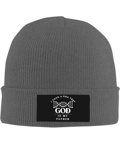 I Took A DNA Test and God is My Father Beanie for Men Women Black Winter Hat Warm Knit Cuffed Beanies Deep Heather $12.97 Sku...