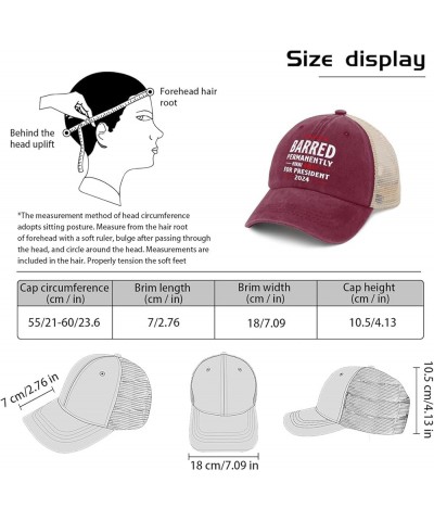 Barred Permanently Trump Nikki-Haley 2024 for President Hats for Men Camping Humor Trucker Women Black River Hat Deep Rose $1...