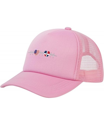 Dad Hat/Cap Mesh Baseball Cap Adjustable Trucker Hat Unisex Pink $10.44 Baseball Caps