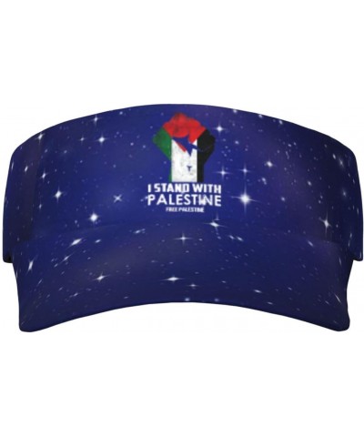 Palestine Flag I Stand with Free Palestine Visor Cap Adjustable Uv Protection Sun Visor Hats Empty Top Baseball Hat for Women...