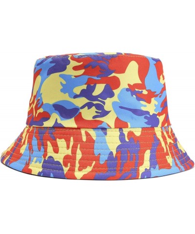 Women Summer Fashion Beach Adjustable Washable Cotton Bucket Hat Sun Hat Outdoors Fish Palm Tree Bucket Hat Orange $10.16 Buc...