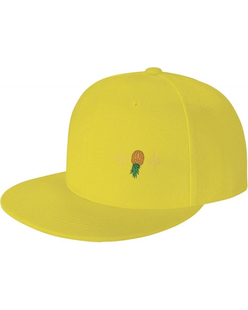 Heartbeat Swinger Upside Down Pineapple Gifts for Women Men Baseball Hats for Men Trucker Hat Baseball Cap Men Dad Hat Yellow...