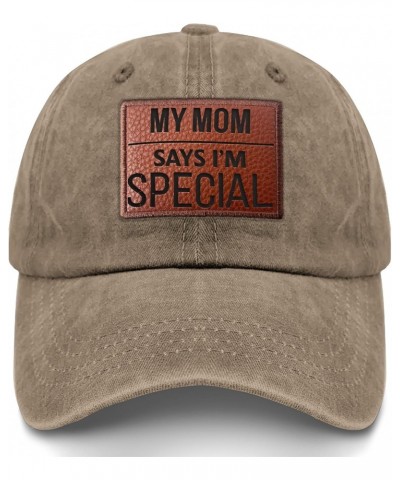 My Mom Says I'm Specials hat Trucker hat Women Pigment Khaki Mens Trucker Hats Gifts for Boyfriends $14.25 Baseball Caps