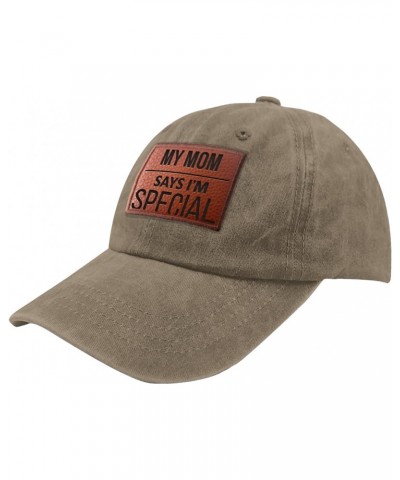 My Mom Says I'm Specials hat Trucker hat Women Pigment Khaki Mens Trucker Hats Gifts for Boyfriends $14.25 Baseball Caps