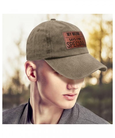 My Mom Says I'm Specials hat Trucker hat Women Pigment Khaki Mens Trucker Hats Gifts for Boyfriends $14.25 Baseball Caps