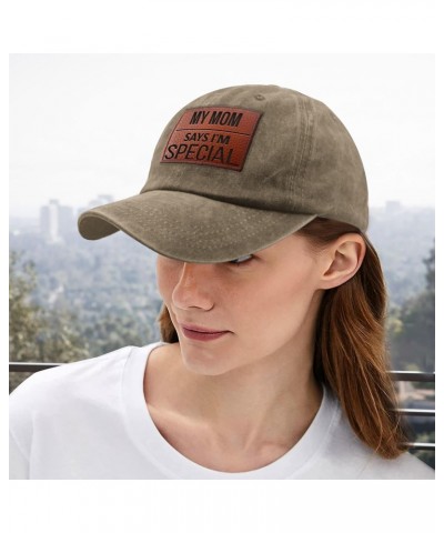 My Mom Says I'm Specials hat Trucker hat Women Pigment Khaki Mens Trucker Hats Gifts for Boyfriends $14.25 Baseball Caps