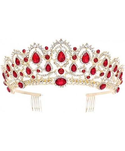 Hair Jewelry Crown Tiaras for Women Tiara Wedding Crown Wedding Hair Accessories Red Crystal Rhinestone Tiaras and Crowns for...