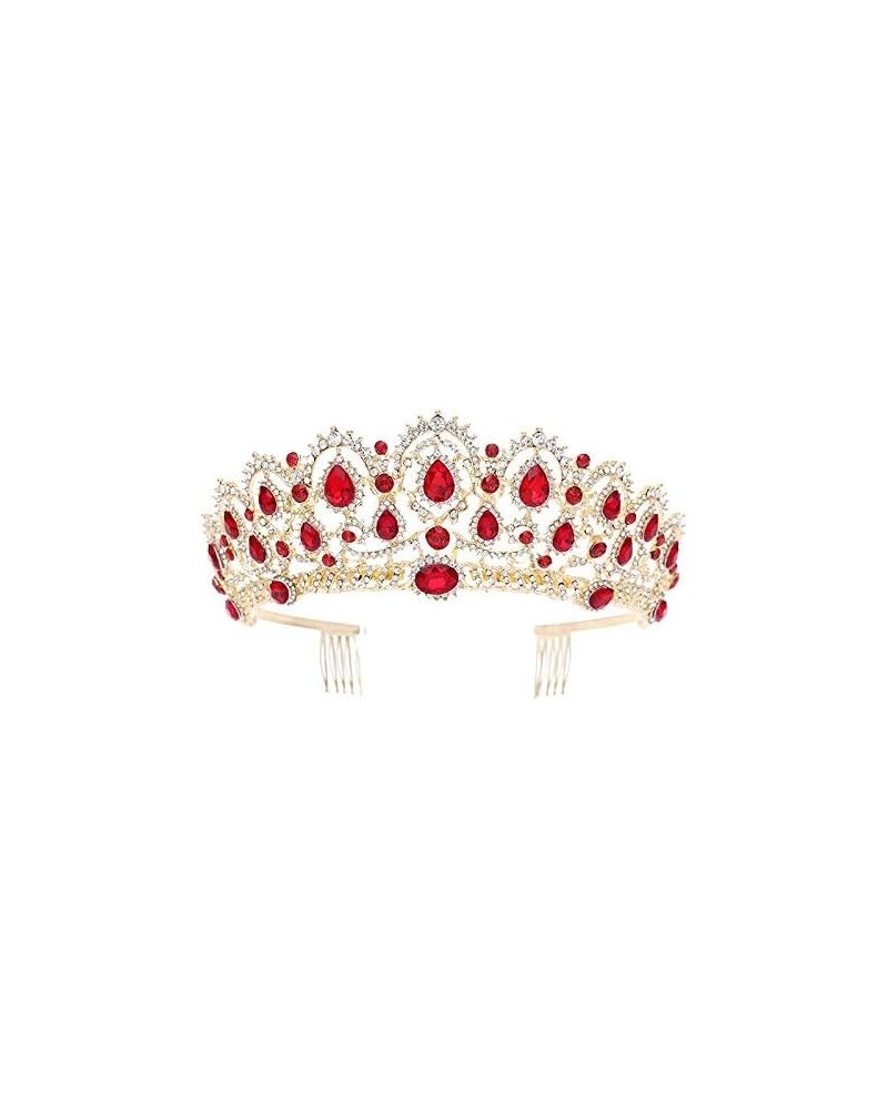 Hair Jewelry Crown Tiaras for Women Tiara Wedding Crown Wedding Hair Accessories Red Crystal Rhinestone Tiaras and Crowns for...