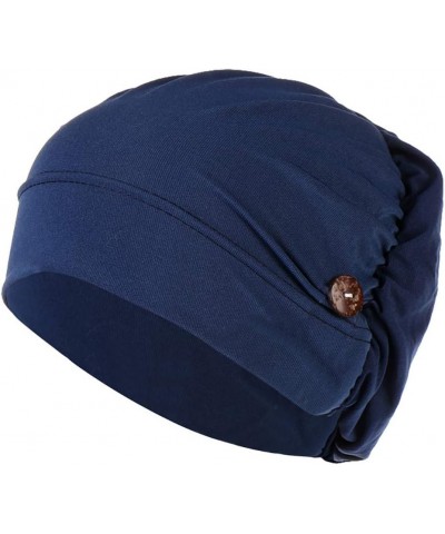 Turban Cap Ruffle Chemo Caps Cancer Hats for Women Gifts Christmas Thanksgiving Navy $6.28 Skullies & Beanies