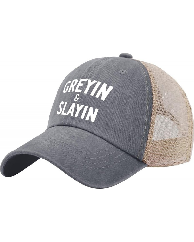 Gifts for Women Hats Greyin and Slayin Hats for Mens Women AllBlack Cowgirl Hats Funny Hat Cowgirl Hat Gray01 $9.19 Cowboy Hats