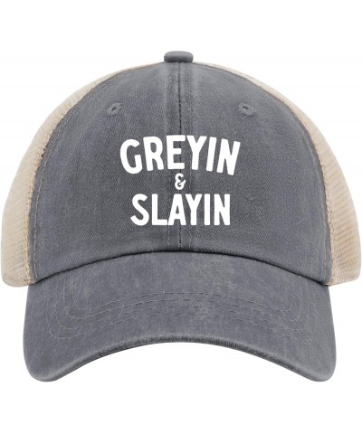 Gifts for Women Hats Greyin and Slayin Hats for Mens Women AllBlack Cowgirl Hats Funny Hat Cowgirl Hat Gray01 $9.19 Cowboy Hats