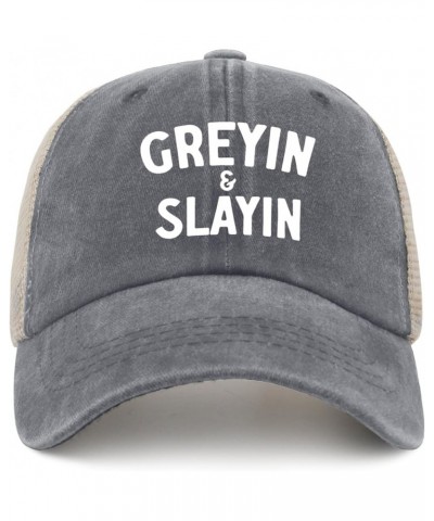 Gifts for Women Hats Greyin and Slayin Hats for Mens Women AllBlack Cowgirl Hats Funny Hat Cowgirl Hat Gray01 $9.19 Cowboy Hats