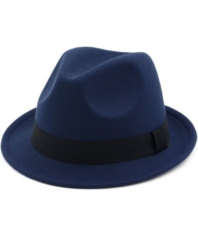 Classic Wide Brim Fedora Men Women Fedora Hat with Cloth Belt Pop Outdoor Travel Hat Panama Hat (Color : Blue, Size : 56-58) ...