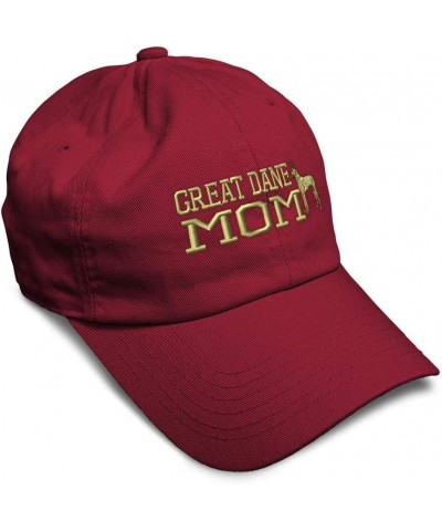 Soft Baseball Cap Great Dane Mom Embroidery Dogs Dog Twill Cotton Mom Dad Hats for Men & Women Burgundy Design Only $15.00 Ba...