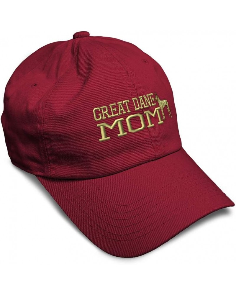 Soft Baseball Cap Great Dane Mom Embroidery Dogs Dog Twill Cotton Mom Dad Hats for Men & Women Burgundy Design Only $15.00 Ba...