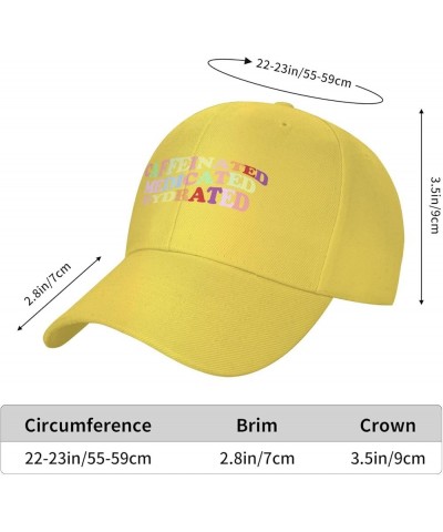 Unisex Baseball Cap Caffeinated Medicated Hydrated Vintage Dad Hat Adjustable Casquette Cap Yellow $10.65 Baseball Caps