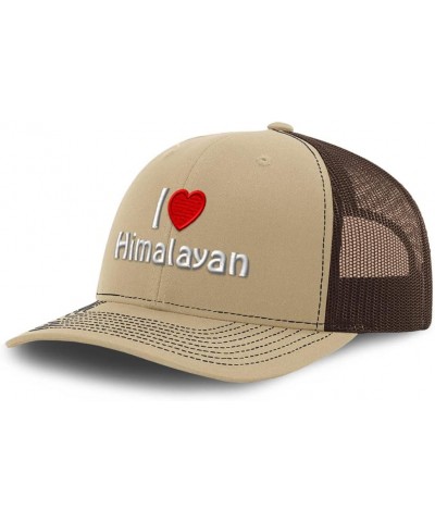 Custom Richardson Trucker Hat I (Love) Himalayan Red Heart Pet Lovers Polyester Khaki Coffee Design Only $20.99 Baseball Caps