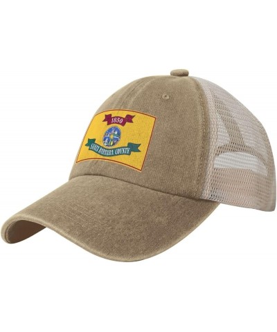 Flag of Santa Barbara County, California Baseball Cap for Women Mens Hats Retro Mesh Caps Dad Hat Natural $9.34 Baseball Caps