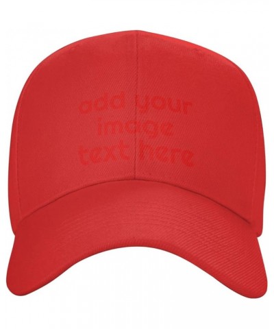 Custom Hat Add Your Own Photo Logo Picture Design Your Personalized Baseball Hats Red $6.94 Baseball Caps