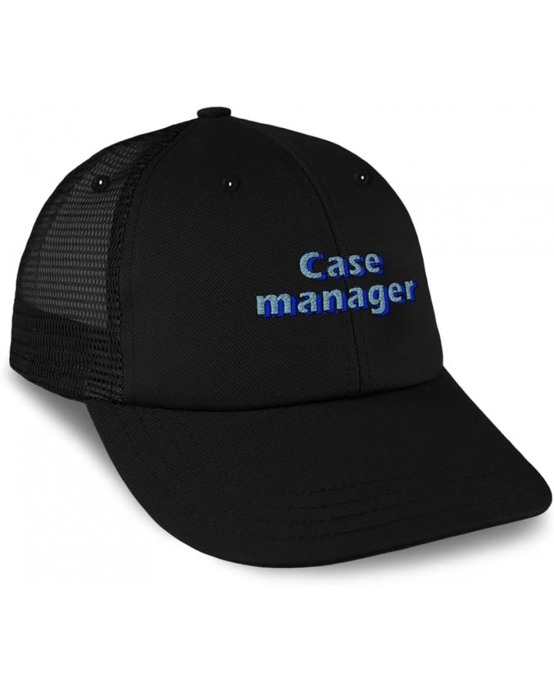 Custom Custom Trucker Hat Baseball Cap Case Manager Clients Cotton Care Dad Hats for Men & Women Black Design Only $15.68 Bas...