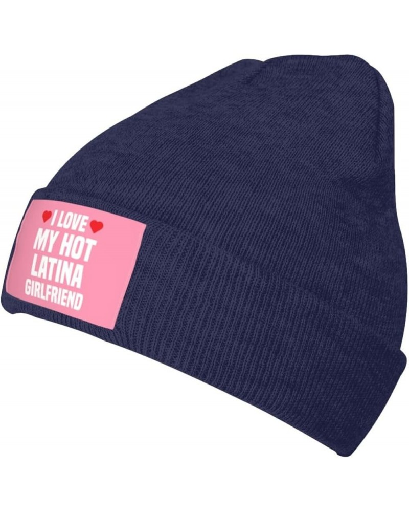 I Love My Hot Latina Girlfriend Gift Beanie Hat Men Skull Cap Women Winter Knitted Hat Knit Slouchy Hat Black Navy Blue $10.9...