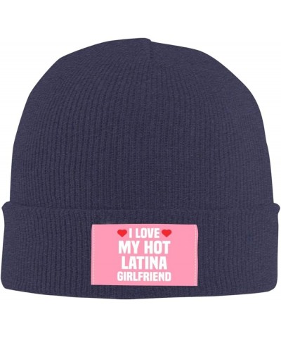 I Love My Hot Latina Girlfriend Gift Beanie Hat Men Skull Cap Women Winter Knitted Hat Knit Slouchy Hat Black Navy Blue $10.9...