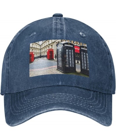 Telephone Booth Medium Profile Adjustable Snapback Hat,Baseball Cap Fitted Hat Snap Backpack Navy Blue $15.53 Baseball Caps